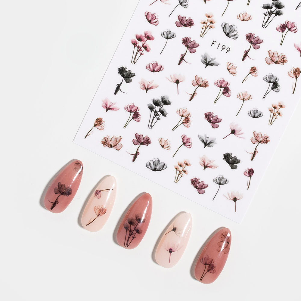 Gelous Autumn Floral Nail Art Stickers product photo - photographed in Australia
