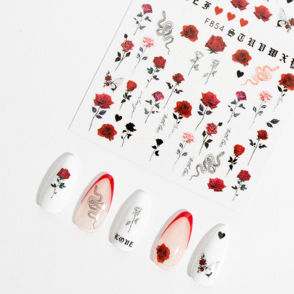 Gelous Roses are Red Nail Art Stickers product photo - photographed in Australia