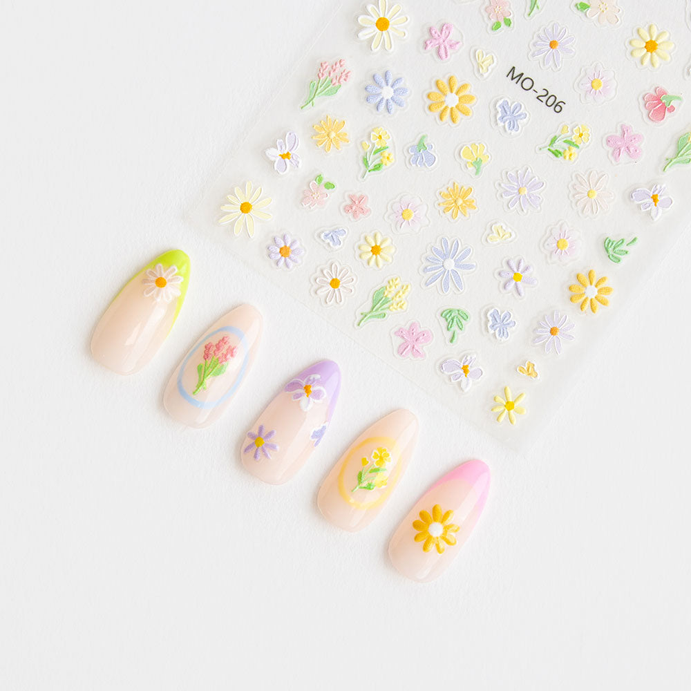 Gelous Pastel Flower Nail Art Stickers product photo - photographed in Australia