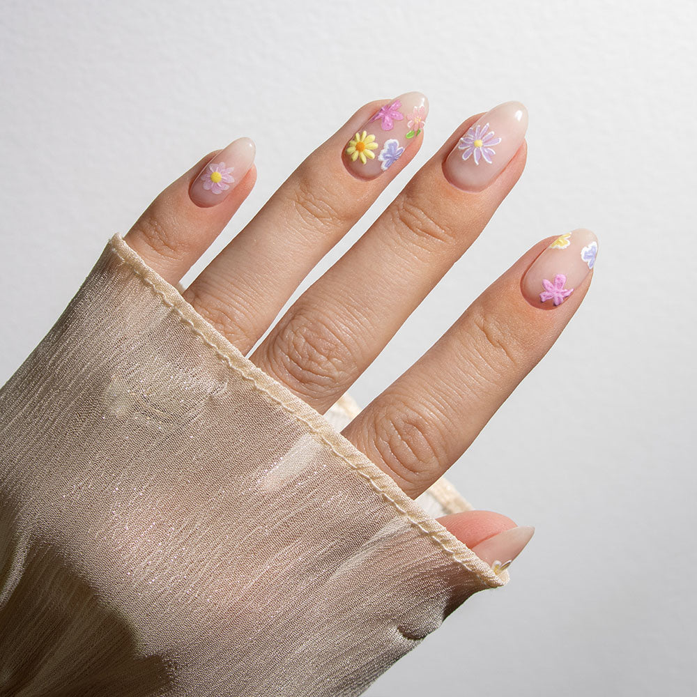 Gelous Pastel Flower Nail Art Stickers product photo - photographed in Australia on model