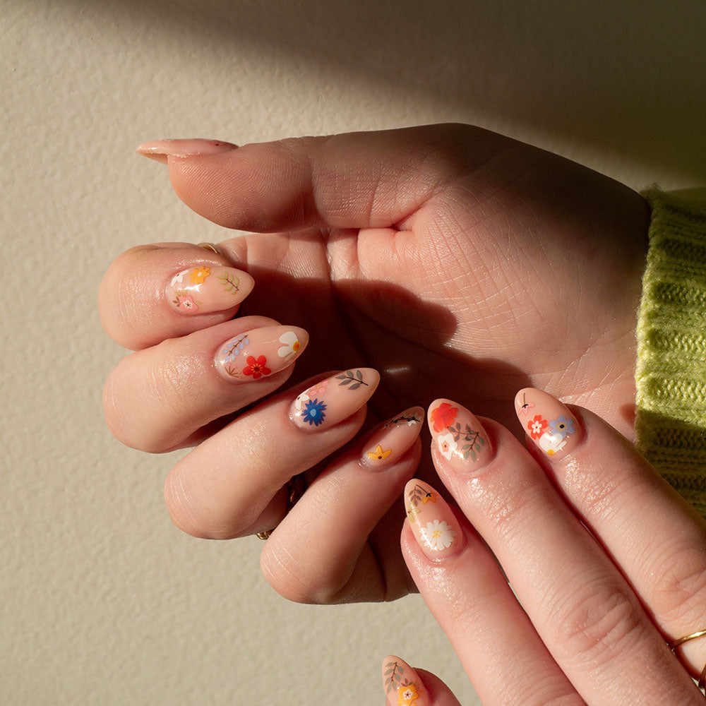 Gelous Wildflower Nail Art Stickers product photo - photographed in Australia on model