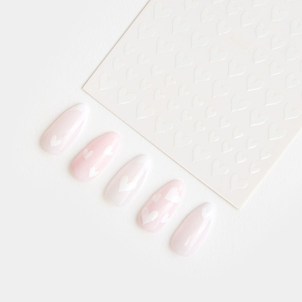 Gelous White Hearts Nail Art Stickers product photo - photographed in Australia