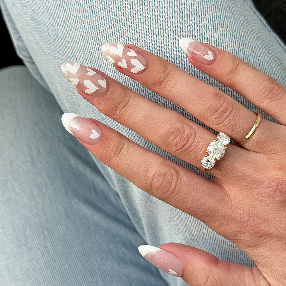 Gelous White Hearts Nail Art Stickers product photo - photographed in Australia on model