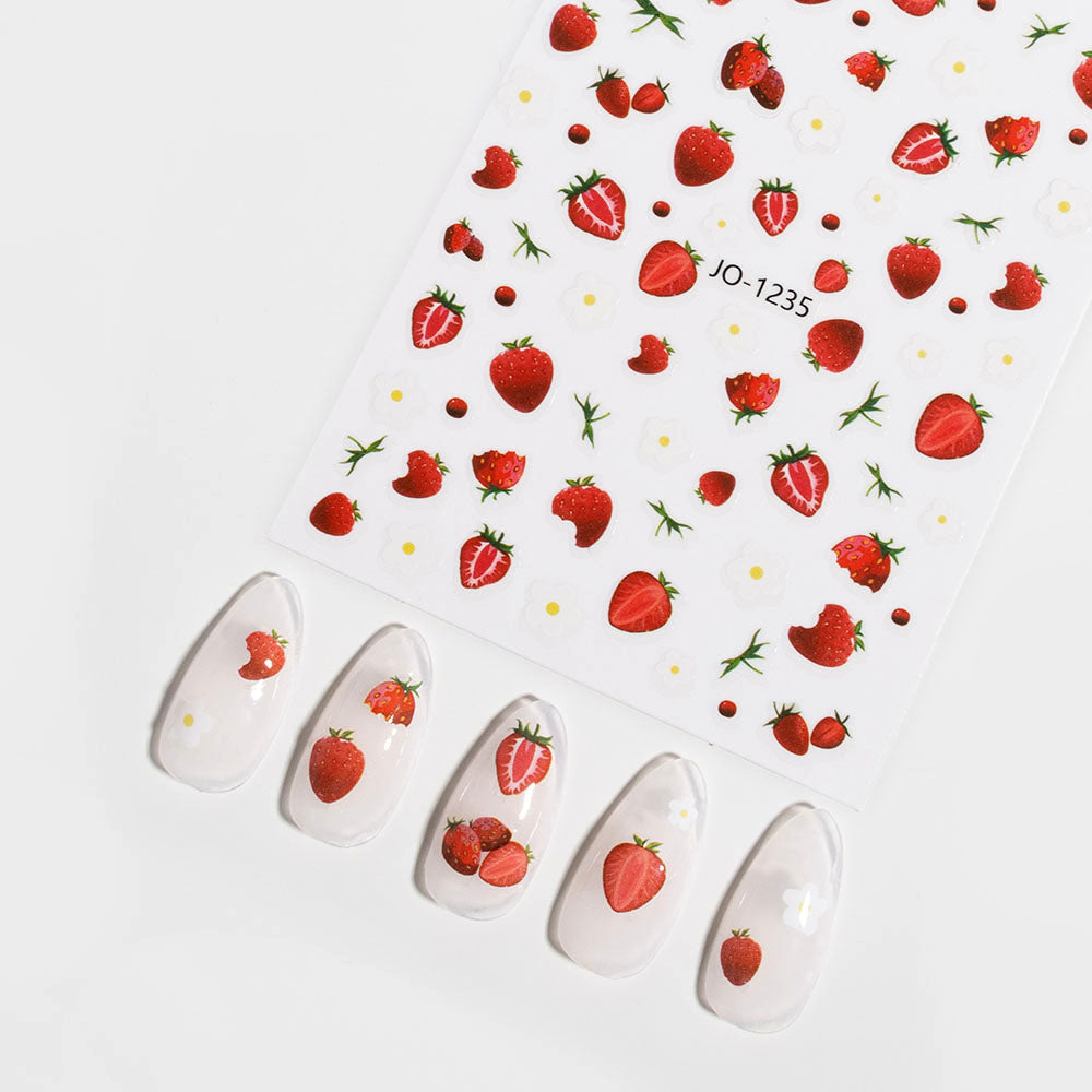 Gelous Strawberries Nail Art Stickers product photo - photographed in Australia