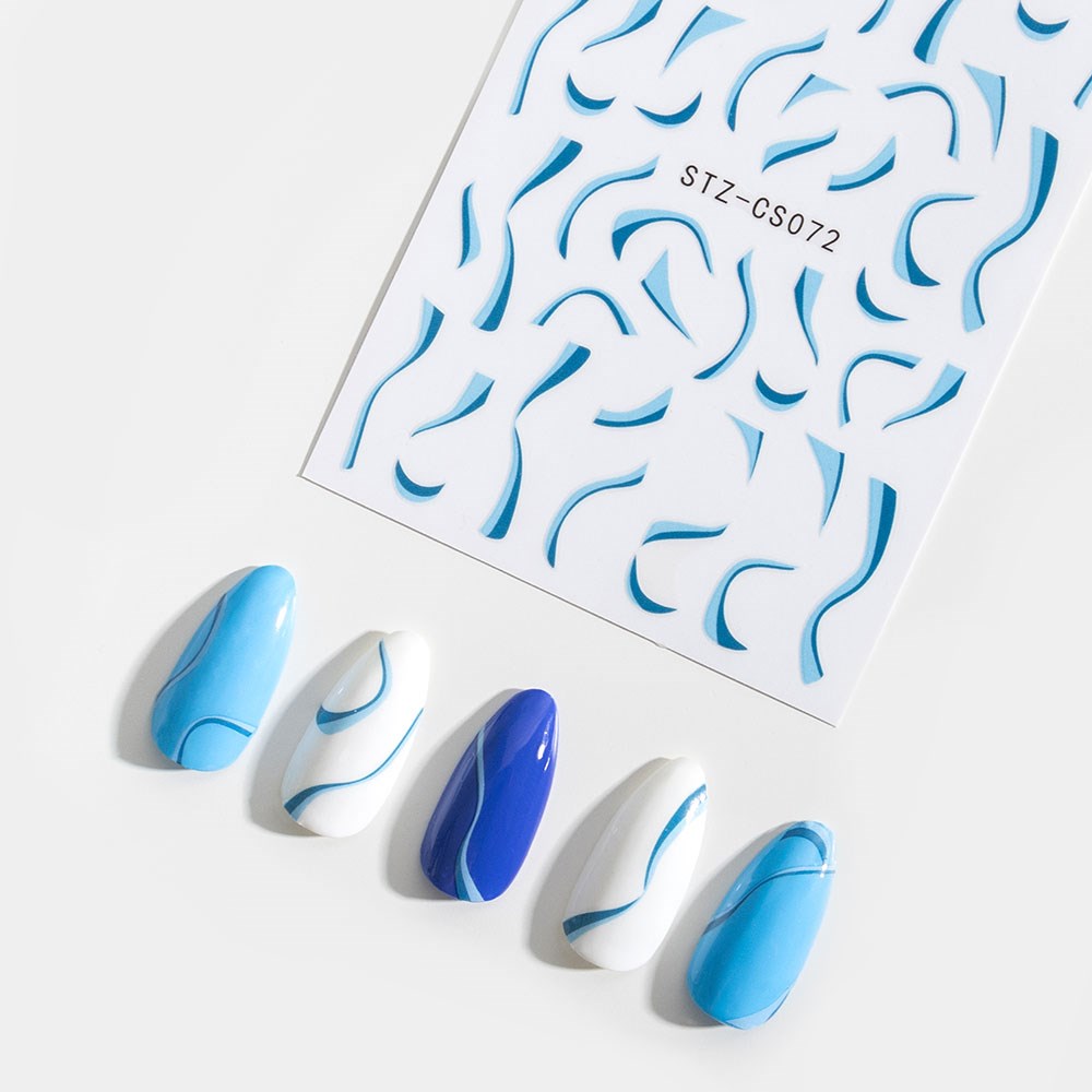 Gelous Blue Swirl Nail Art Stickers product photo - photographed in Australia