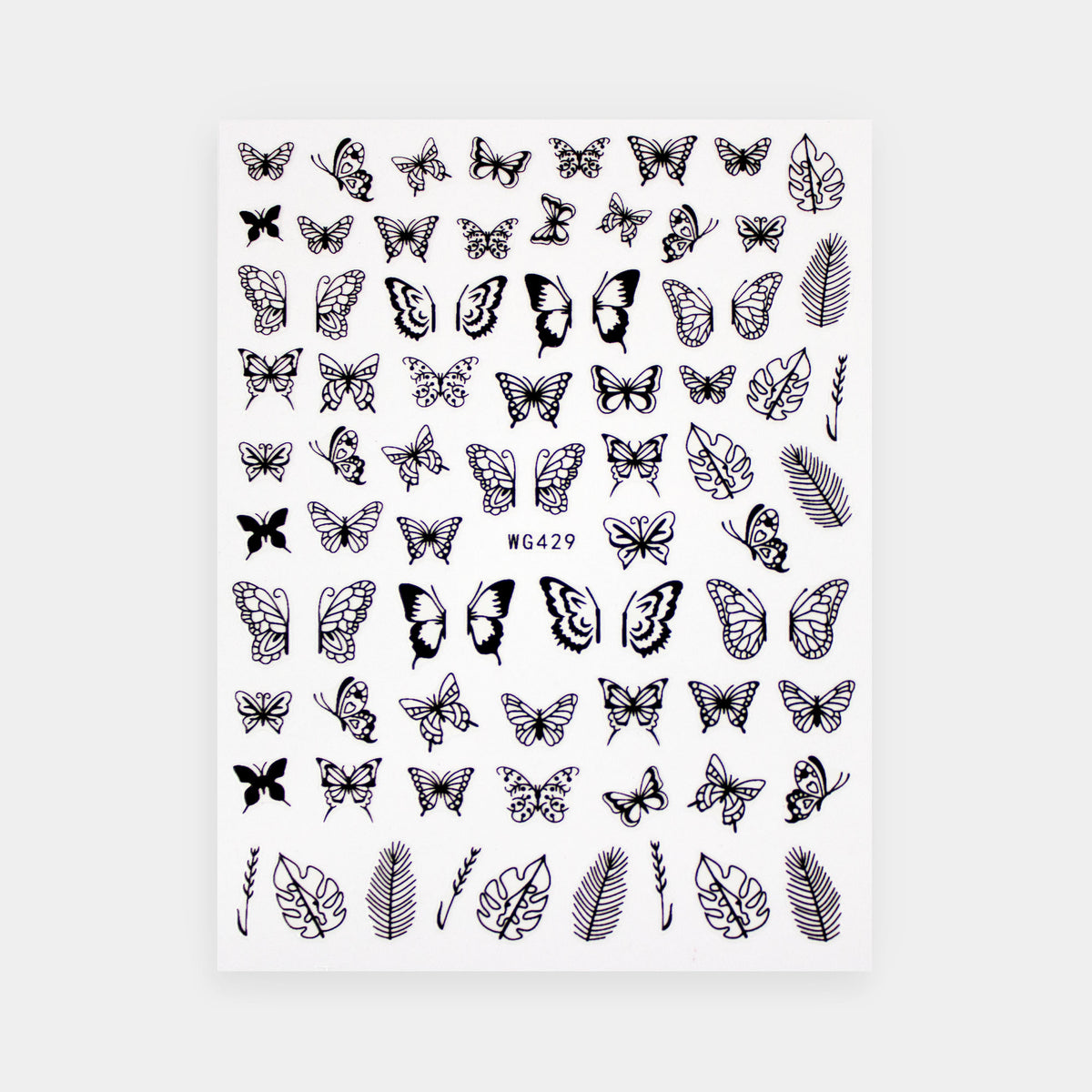 Gelous Black Butterflies Nail Art Stickers product photo - photographed in Australia