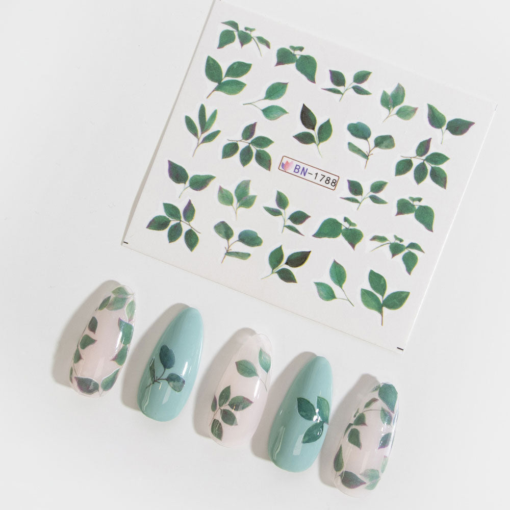 Gelous Green Leaf Water Nail Transfers product photo - photographed in Australia