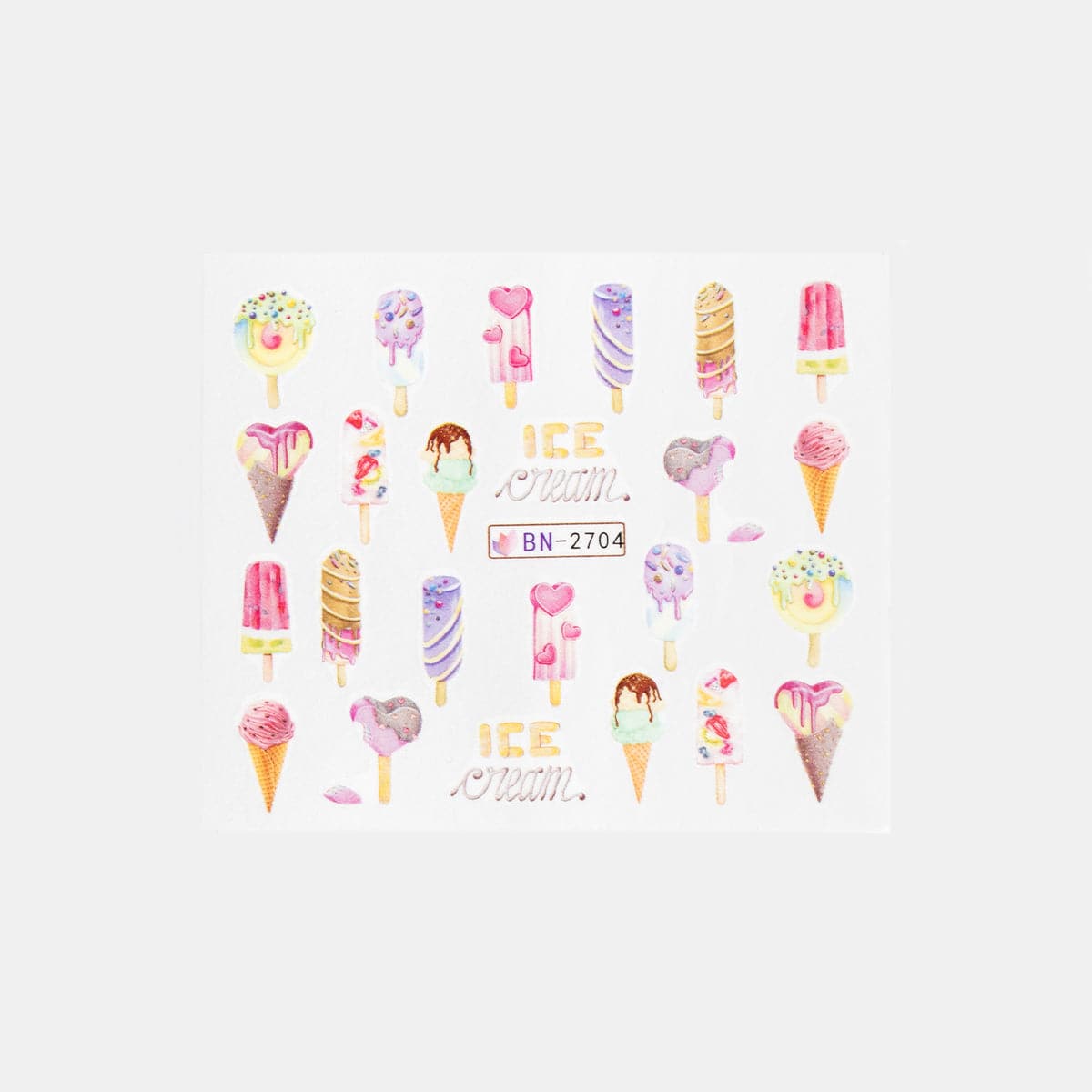 Gelous Ice Cream Water Nail Transfers product photo - photographed in Australia