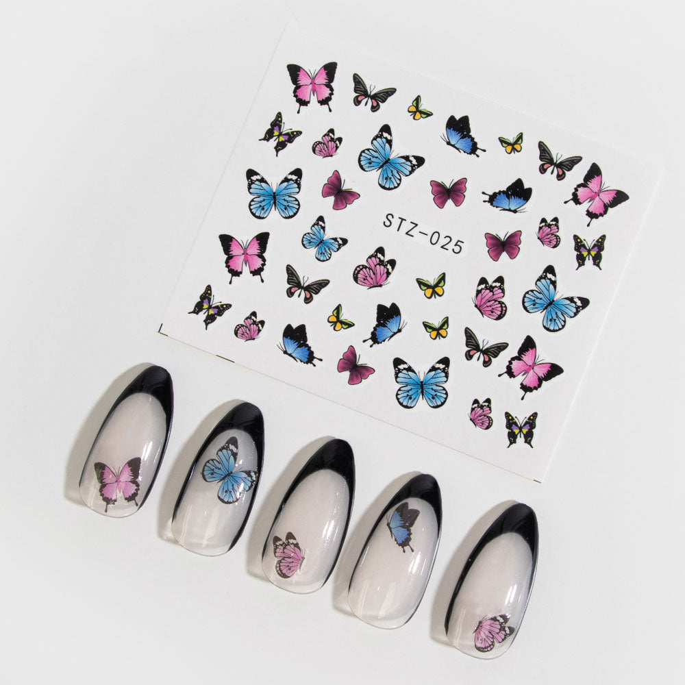 Gelous Colourful Butterflies Water Nail Transfers product photo - photographed in Australia