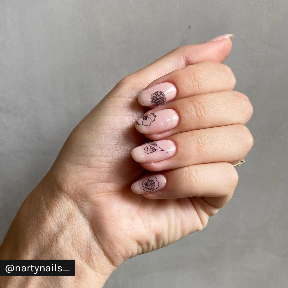 Gelous Black Bouquet Water Nail Transfers - Instagram Photo