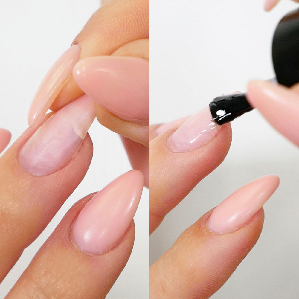 Using Gelous UV/LED Fibre Nail Repair Glue to fix a broken nail - photographed in Australia