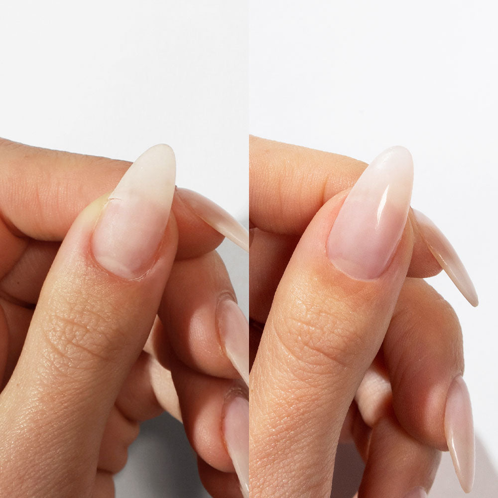 Using Gelous UV/LED Fibre Nail Repair Glue to fix a broken nail - photographed in Australia