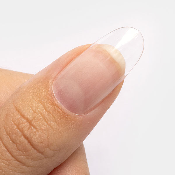 Gelous Long Round Nail Tips applied on model in Australia