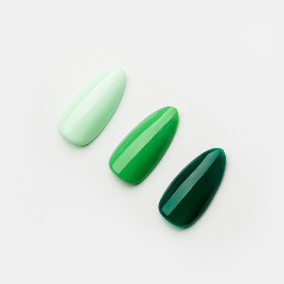 Gelous gel nail polish Green 3 Polish Pack - photographed in Australia