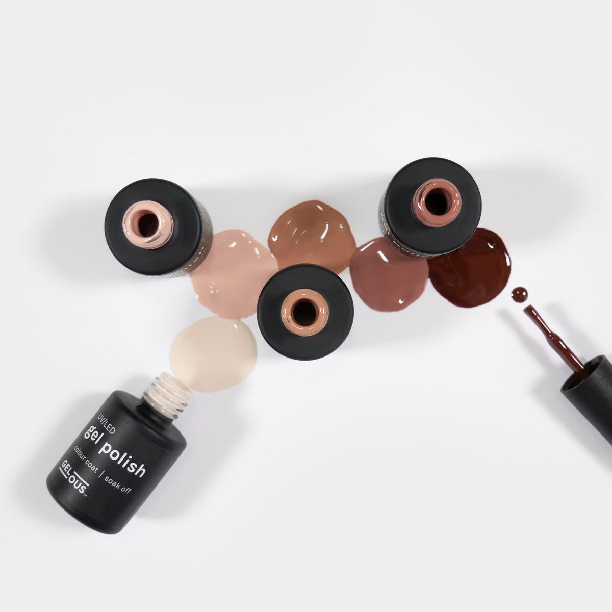 Gelous gel nail polish Nudes &amp; Browns Polish Pack - photographed in Australia