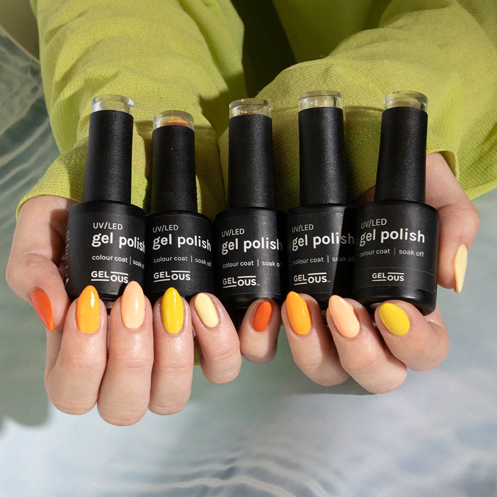 Gelous gel nail polish Oranges &amp; Yellows Polish Pack - photographed in Australia