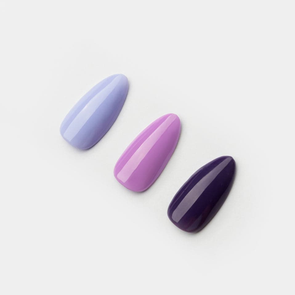 Gelous gel nail polish Purples 3 Polish Pack - photographed in Australia