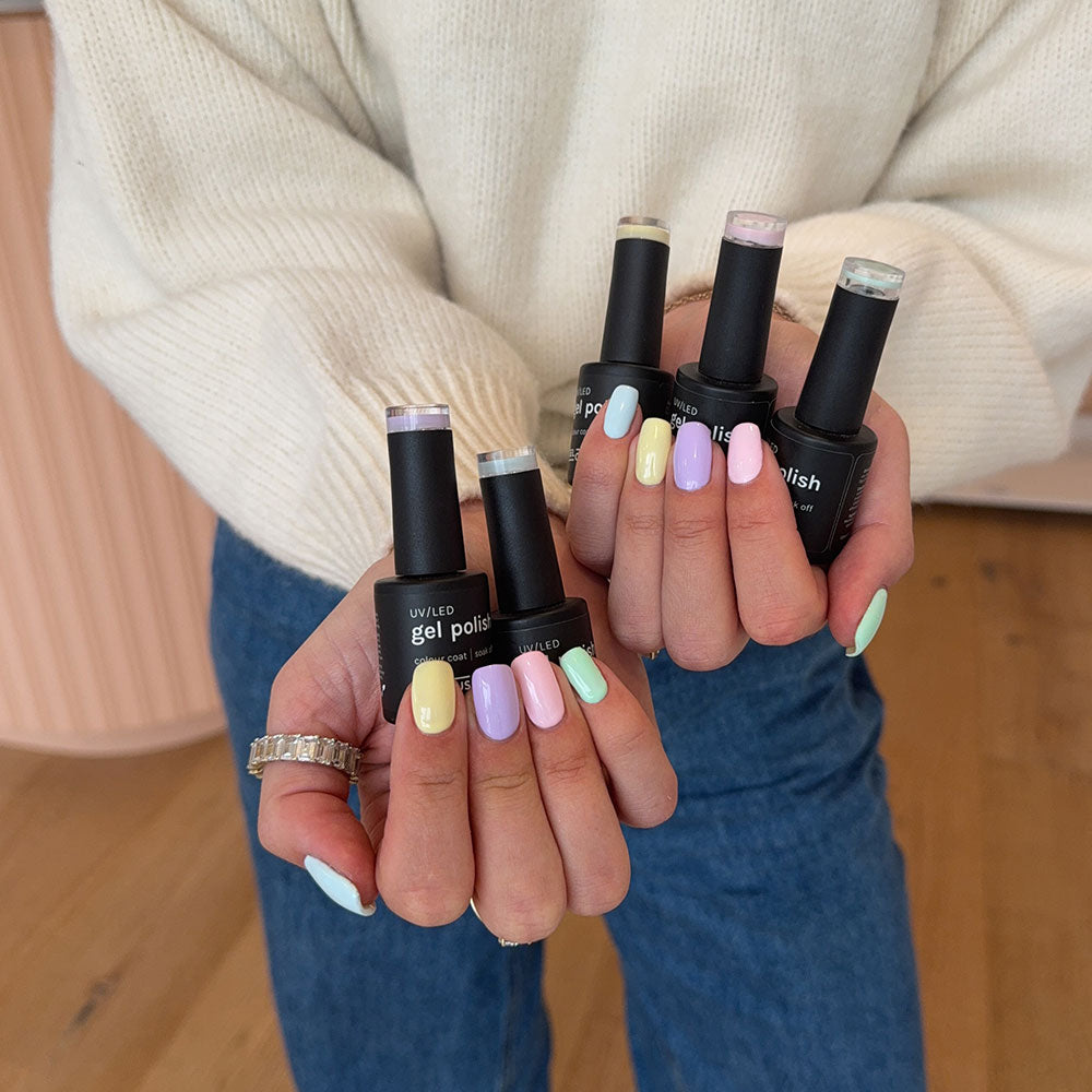 Gelous Pastel gel nail polish pack - photographed in Australia on model
