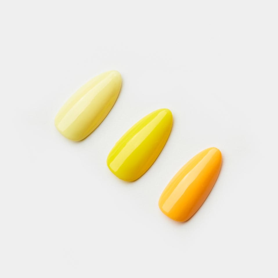 Gelous gel nail polish Yellow 3 Polish Pack - photographed in Australia