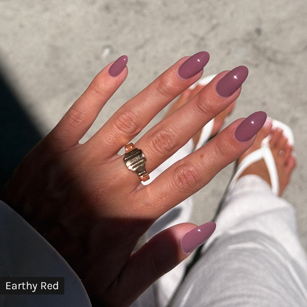 Gelous gel nail polish Signature Starter Kit with Earthy Red - photographed in Australia