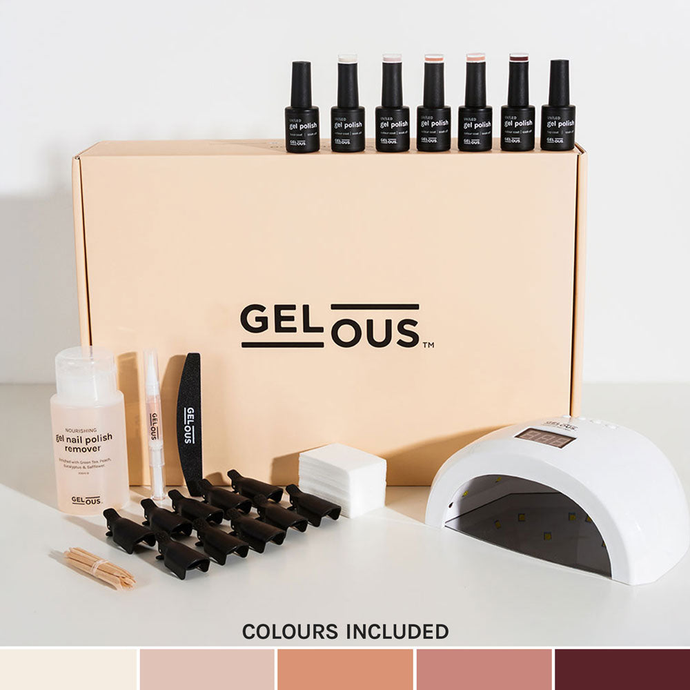 Gelous gel nail polish Nudes & Browns Ultimate Starter Kit- photographed in Australia
