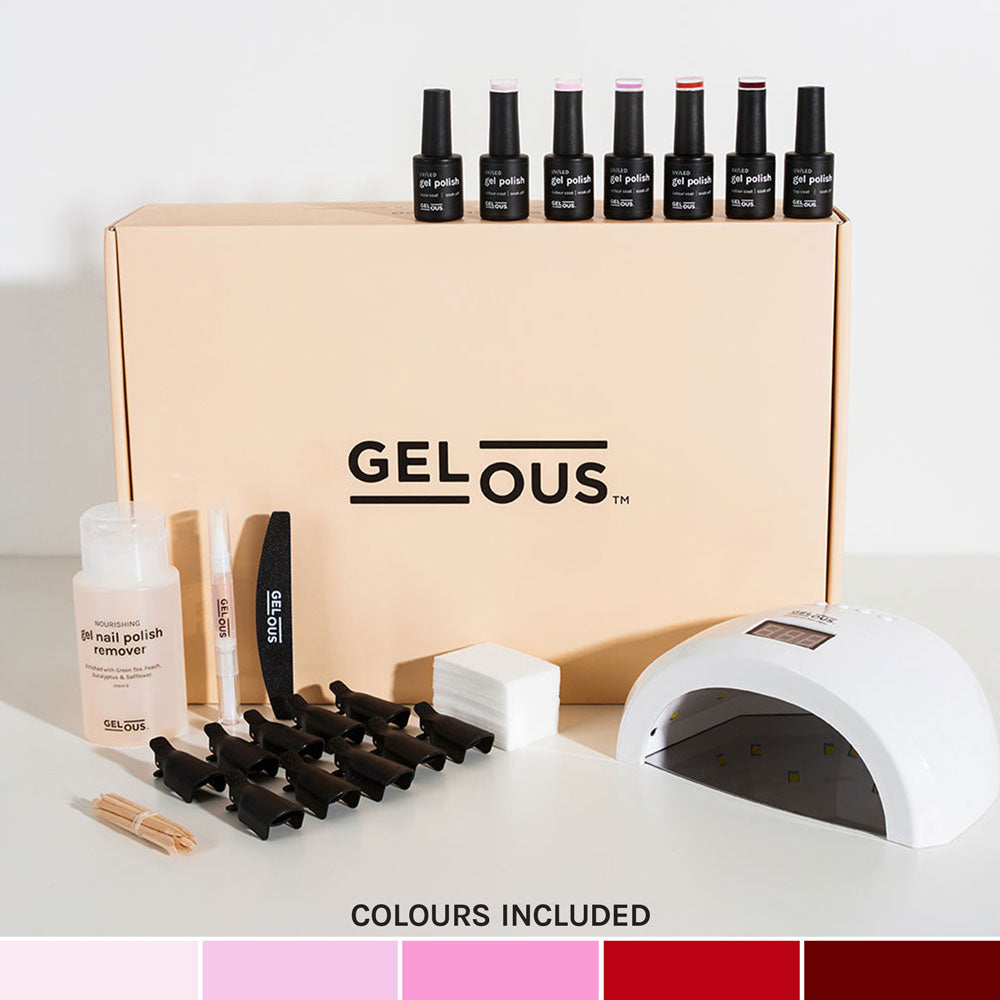 Gelous gel nail polish Pinks & Reds Ultimate Starter Kit - photographed in Australia