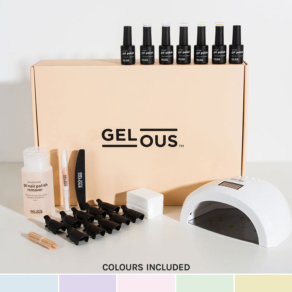 Gelous gel nail polish Pastels Ultimate Starter Kit - photographed in Australia