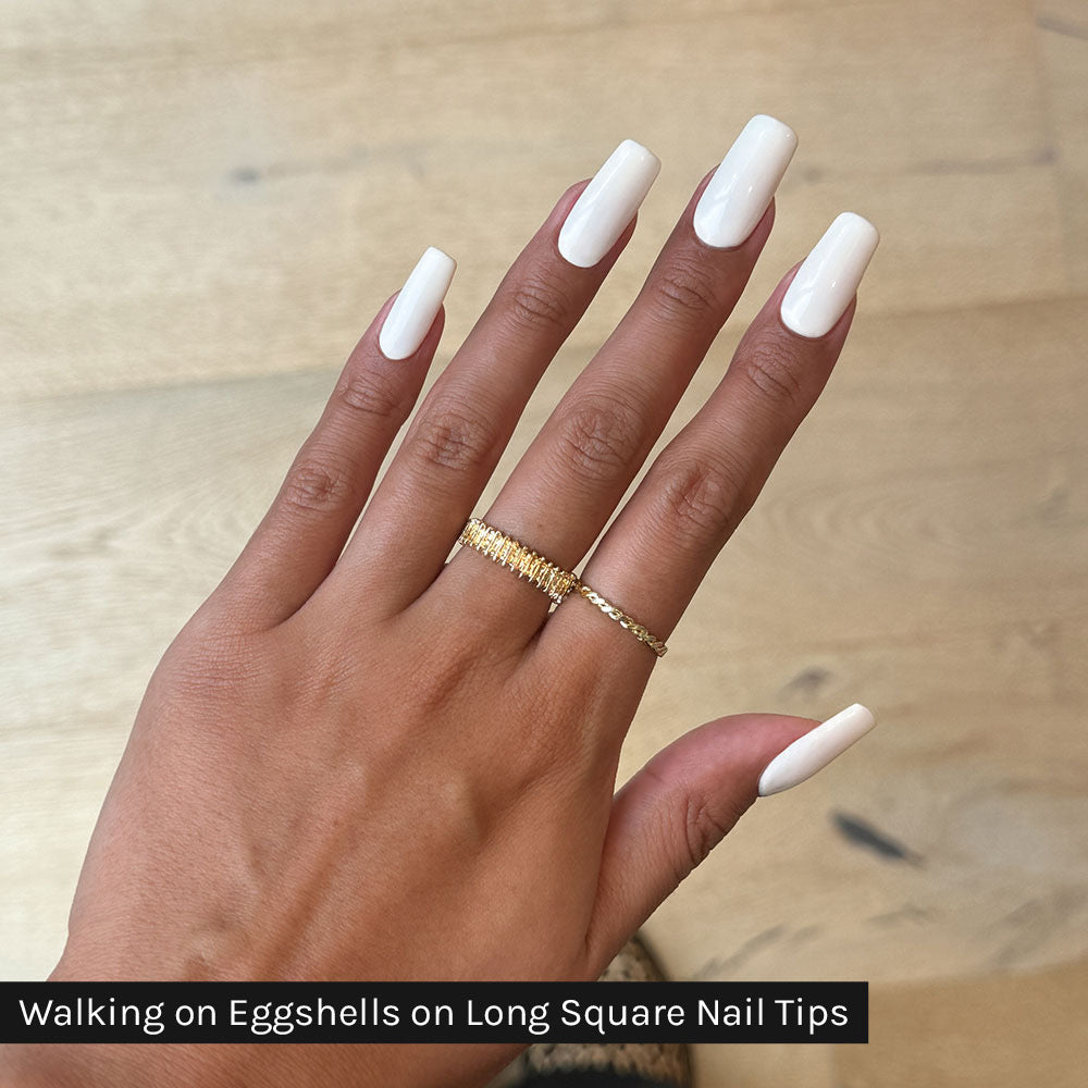 Gelous Long Square Nail Tips - photographed in Australia on model