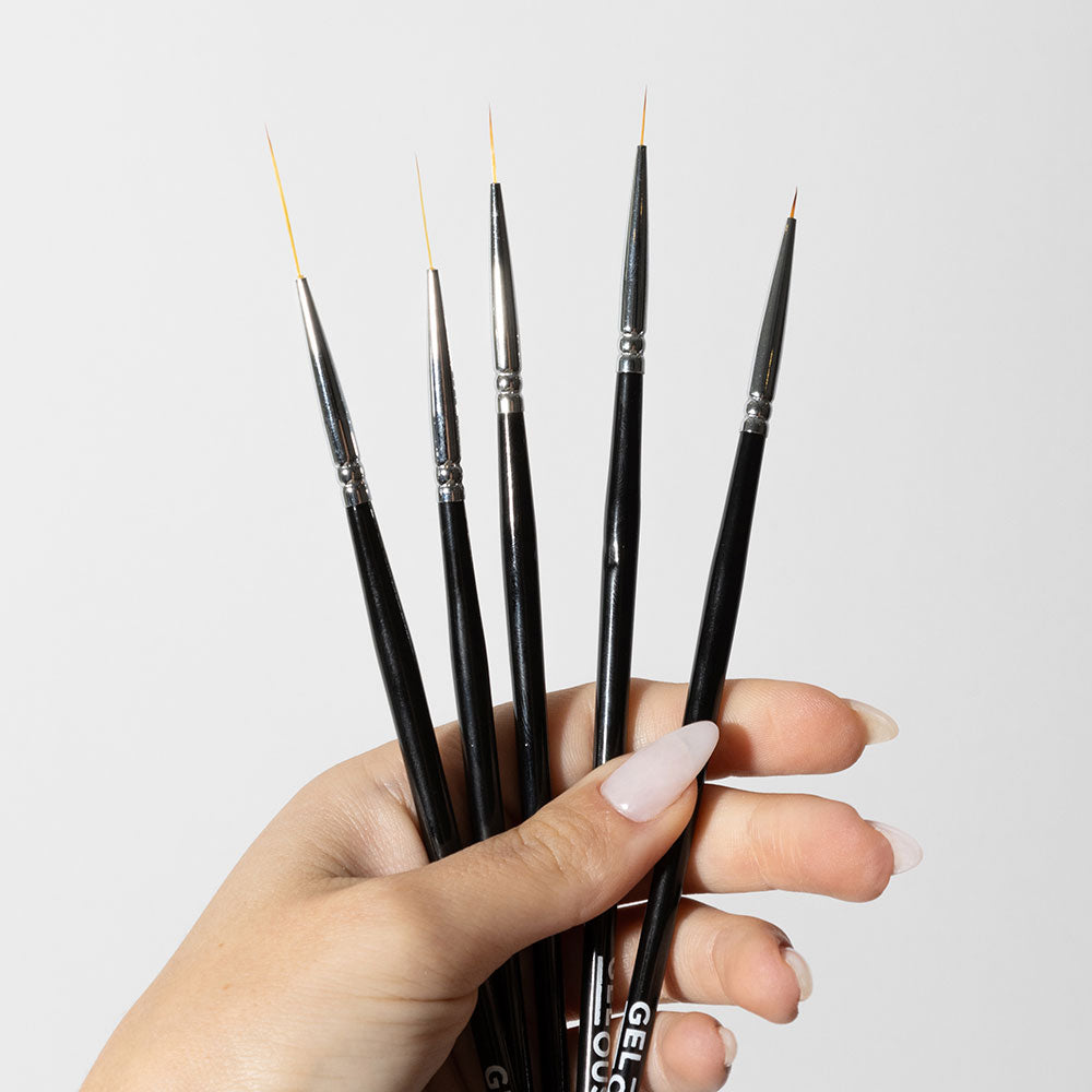 Thin Nail Art Brushes - 5 Pack product photo - photographed in Australia