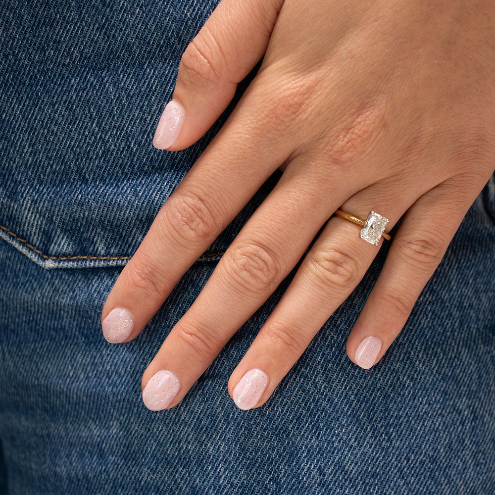 Gelous Fine Glitter Top Coat gel nail polish on model - photographed in Australia