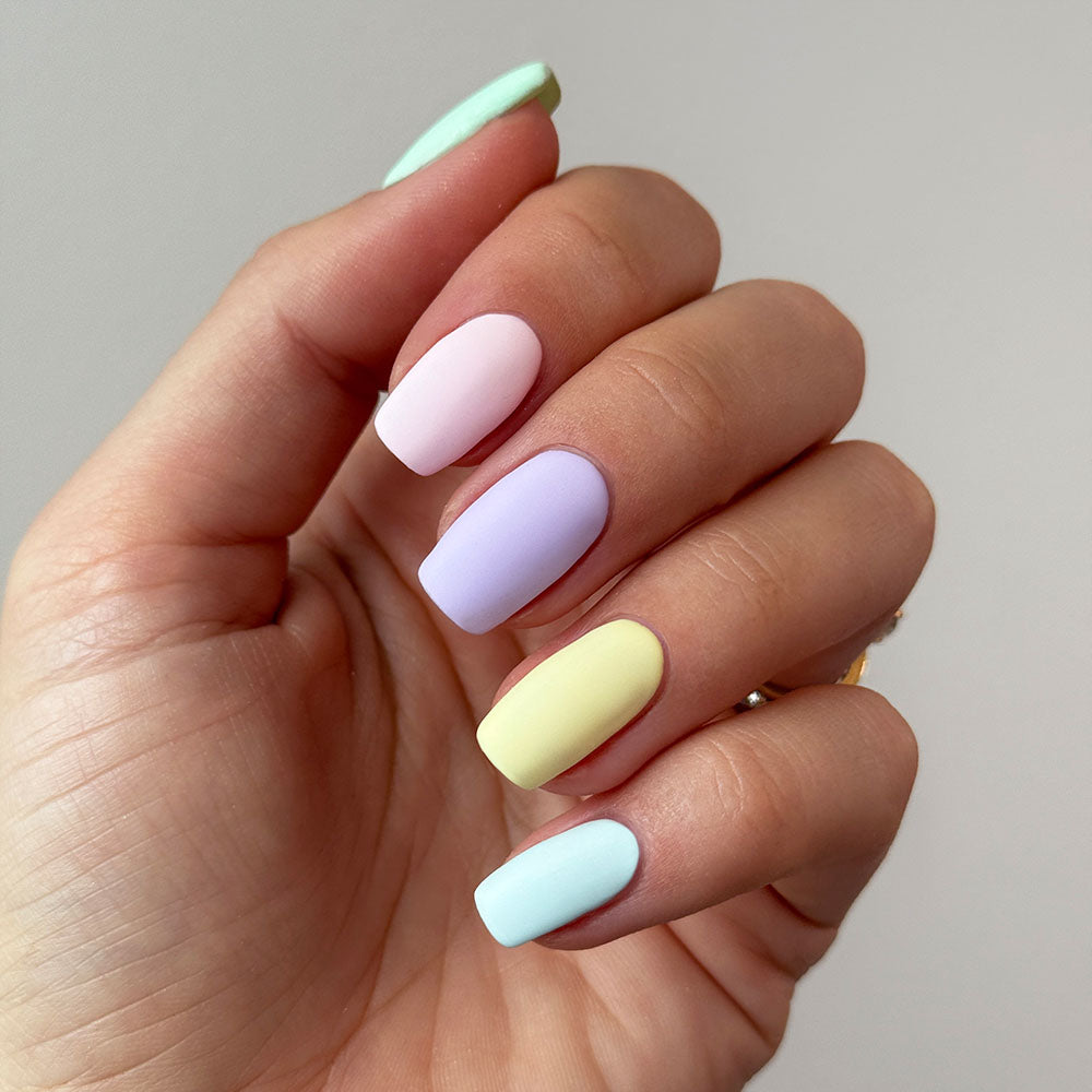 Gelous Matte Top Coat gel nail polish on model - photographed in Australia