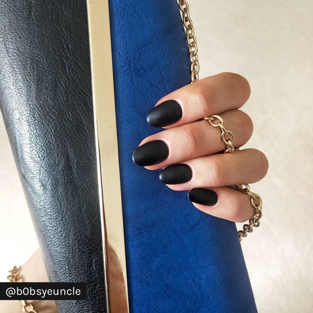 Gelous Matte Top Coat on Black Out gel nail polish - Instagram Photo