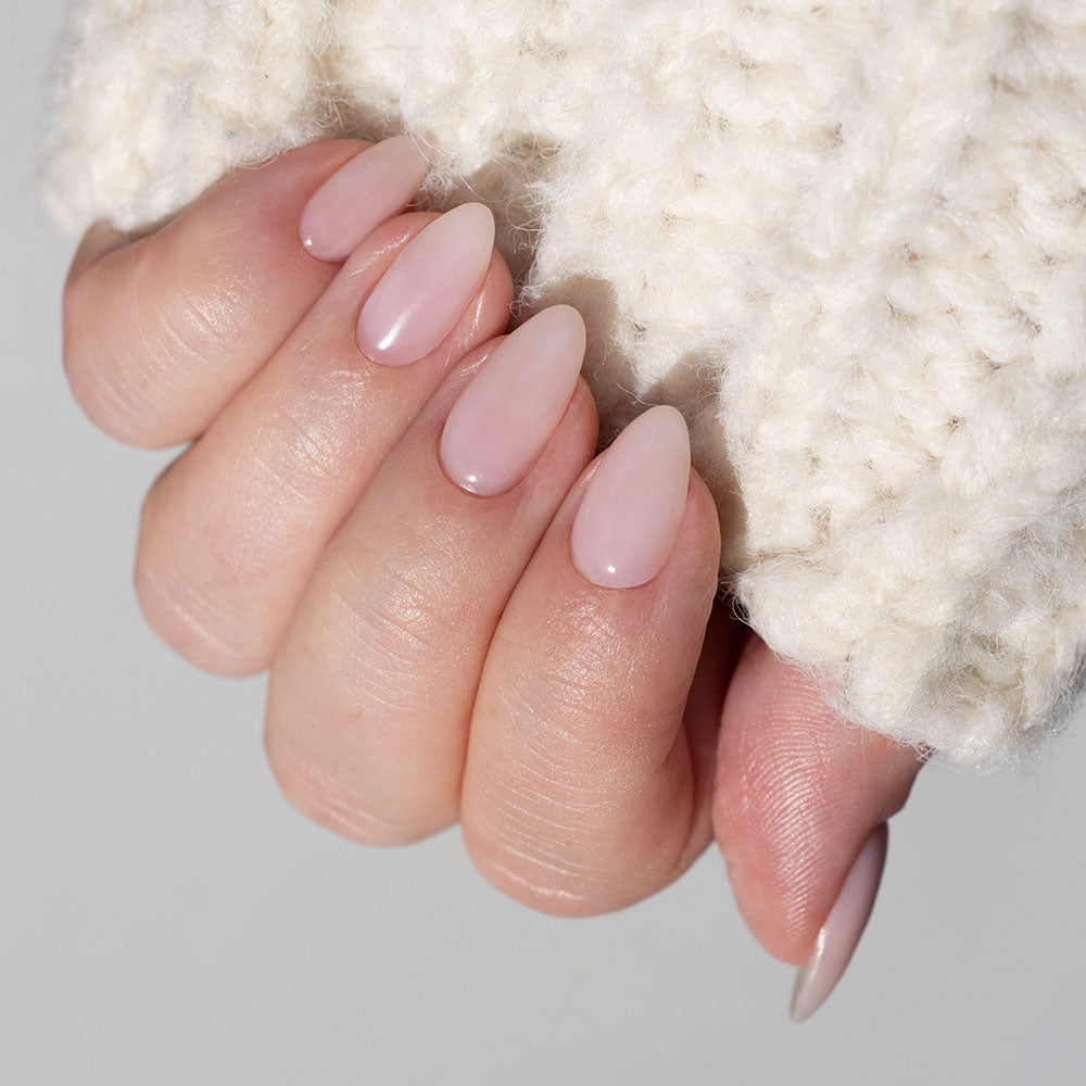 Gelous Satin Top Coat gel nail polish on model - photographed in Australia