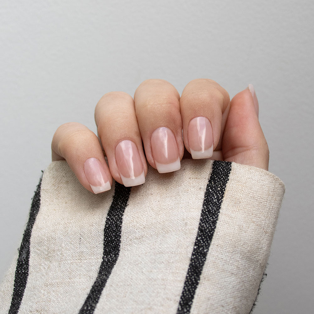 Gelous Satin Top Coat gel nail polish on model - photographed in Australia