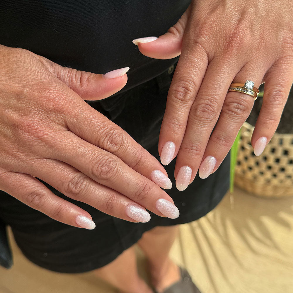 Gelous Shimmer Top Coat gel nail polish - photographed in Australia