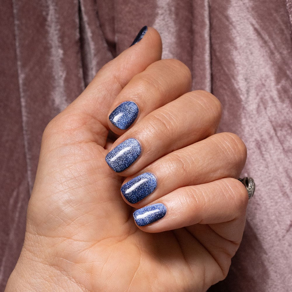 Gelous Velvet Azure gel nail polish - photographed in Australia on model