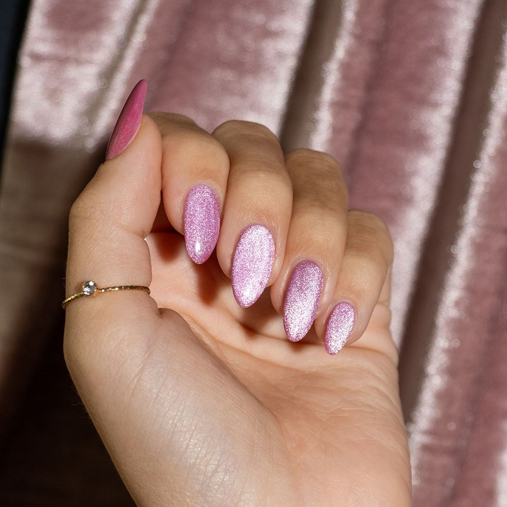 Gelous Velvet Blush gel nail polish - photographed in Australia on model