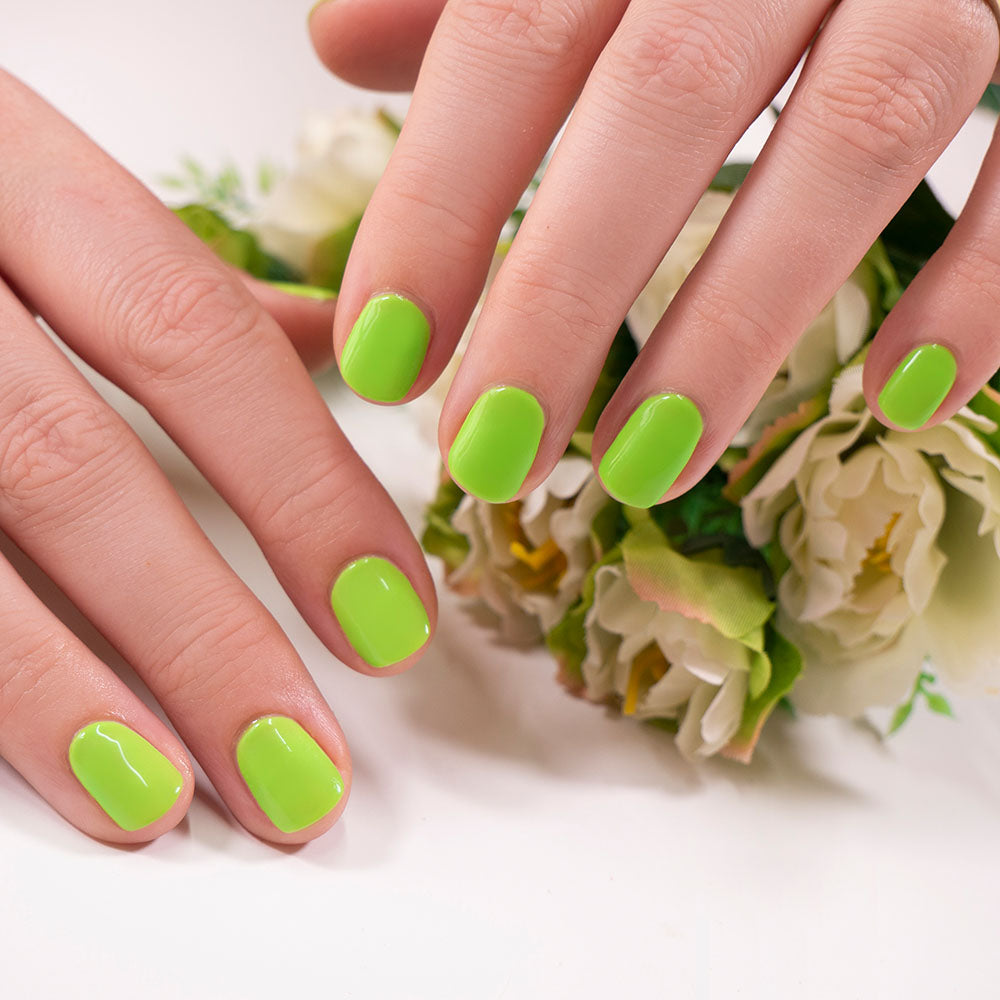 Gelous Appletini gel nail polish - photographed in Australia on model