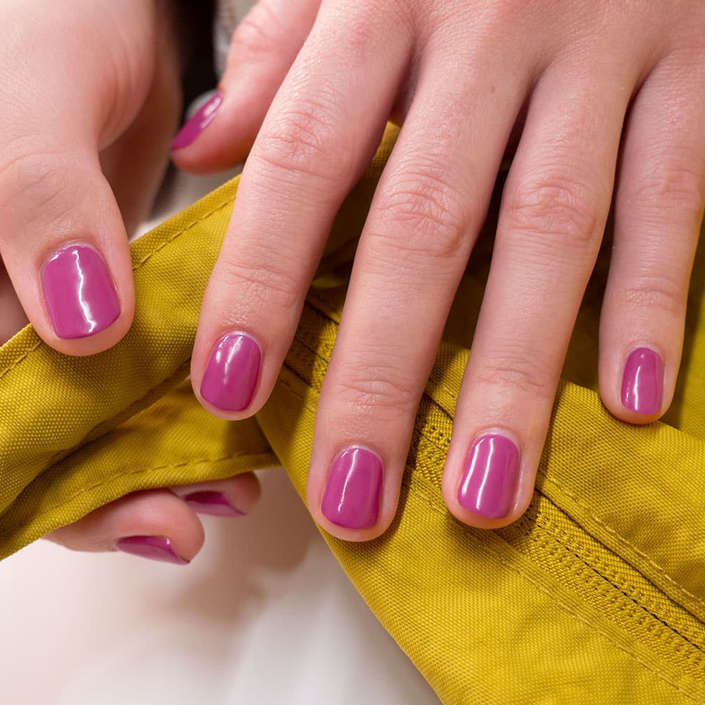 Gelous Berry Crush gel nail polish - photographed in Australia on model