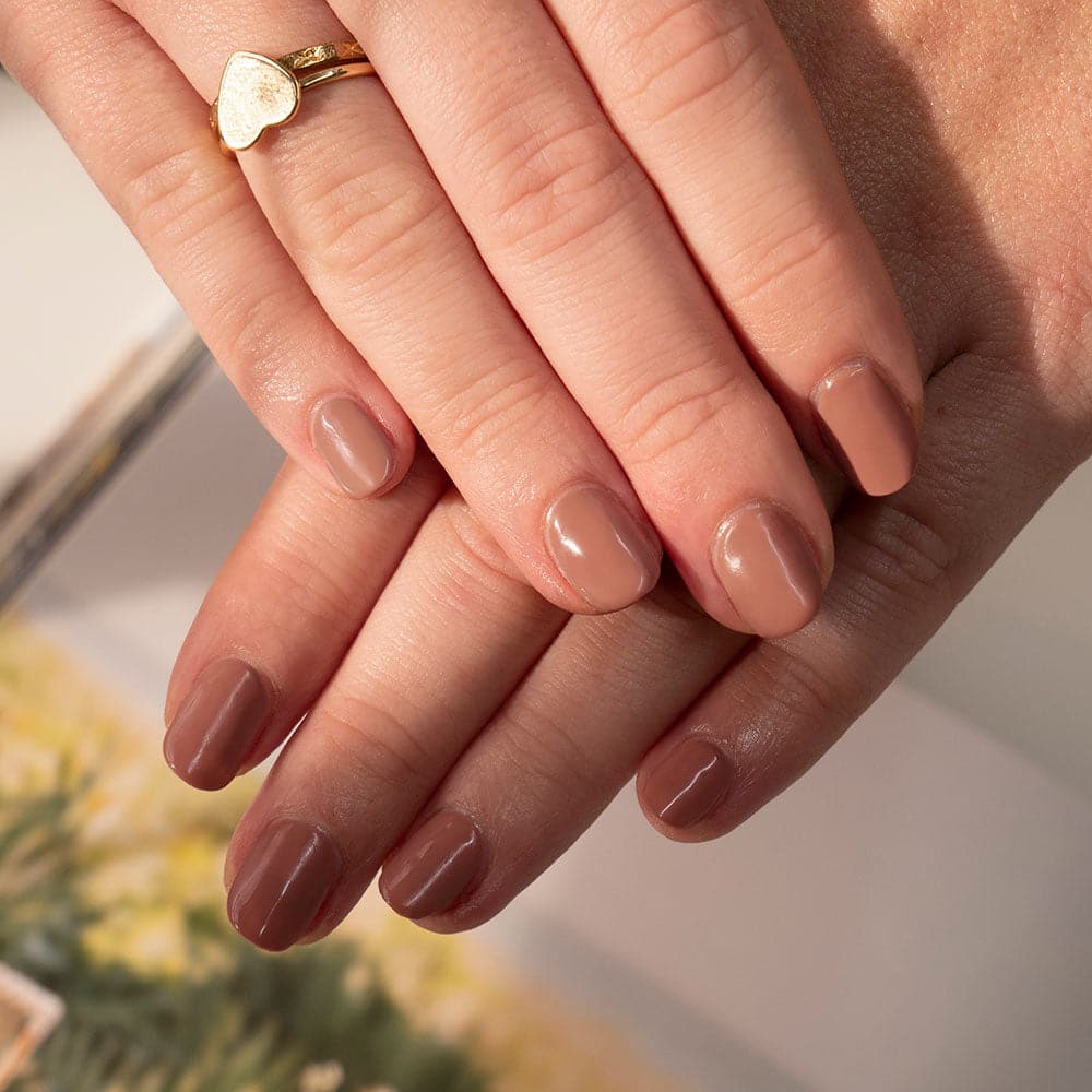 Gelous Cinnamon gel nail polish - photographed in Australia on model