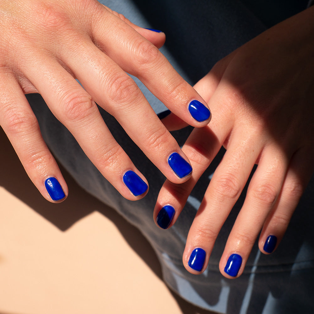 Gelous Cobalt gel nail polish - photographed in Australia on model