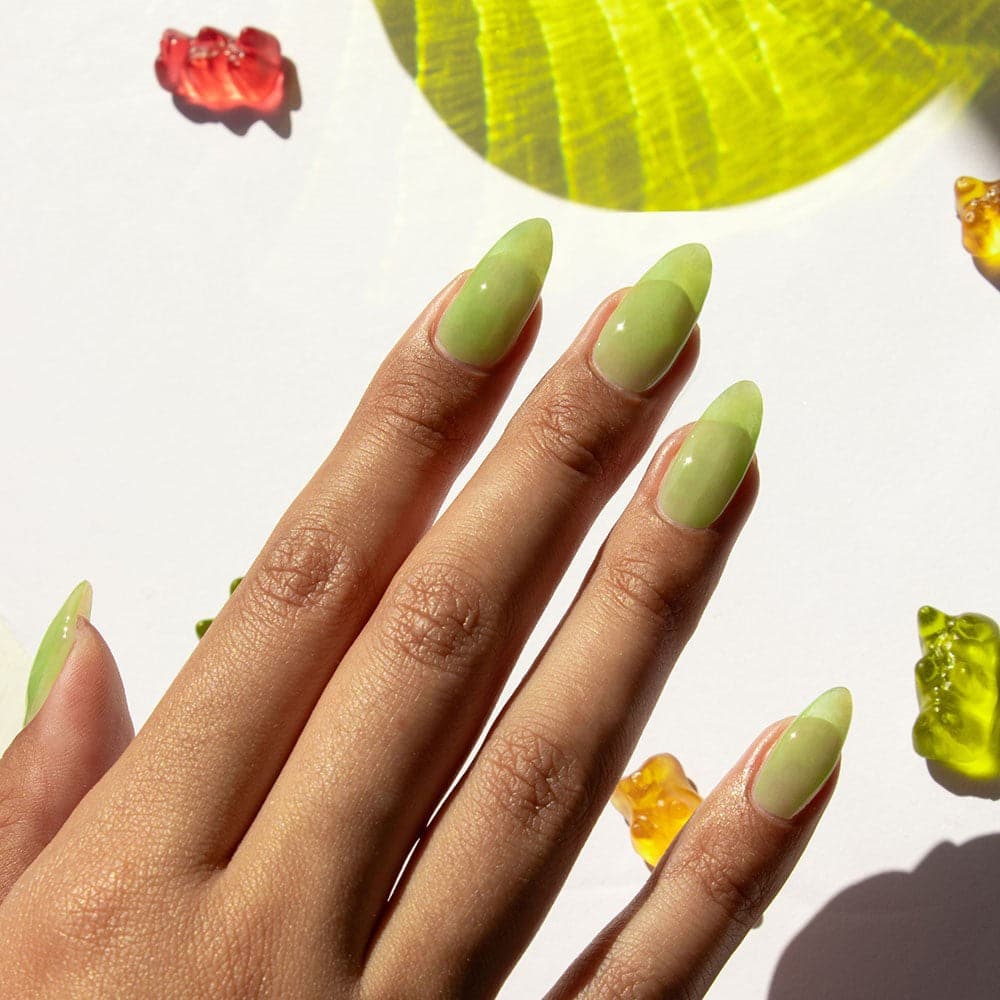 Gelous Lime Jelly gel nail polish - photographed in Australia on model