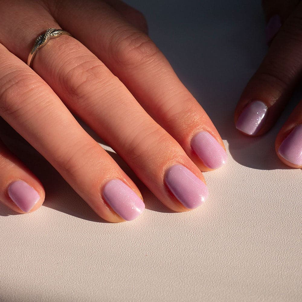 Gelous Lilac Ice gel nail polish - photographed in Australia on model
