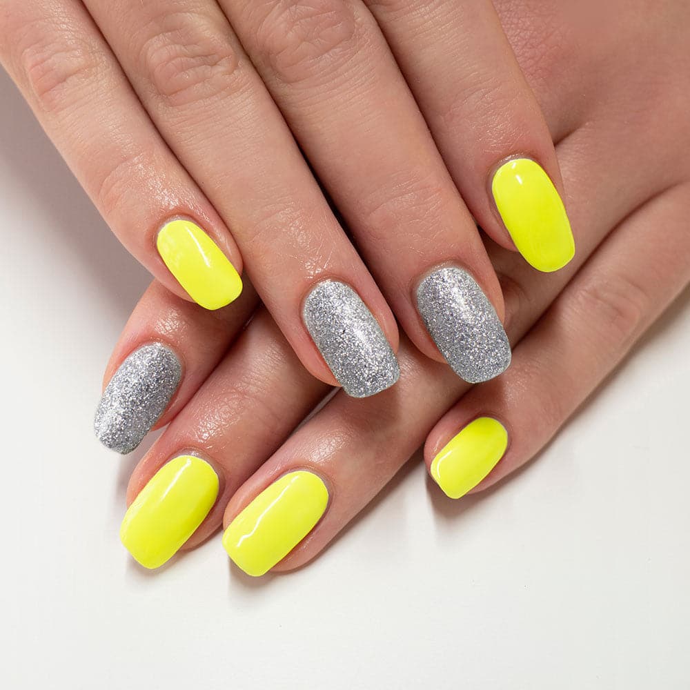 Gelous Neon Yellow gel nail polish - photographed in Australia on model