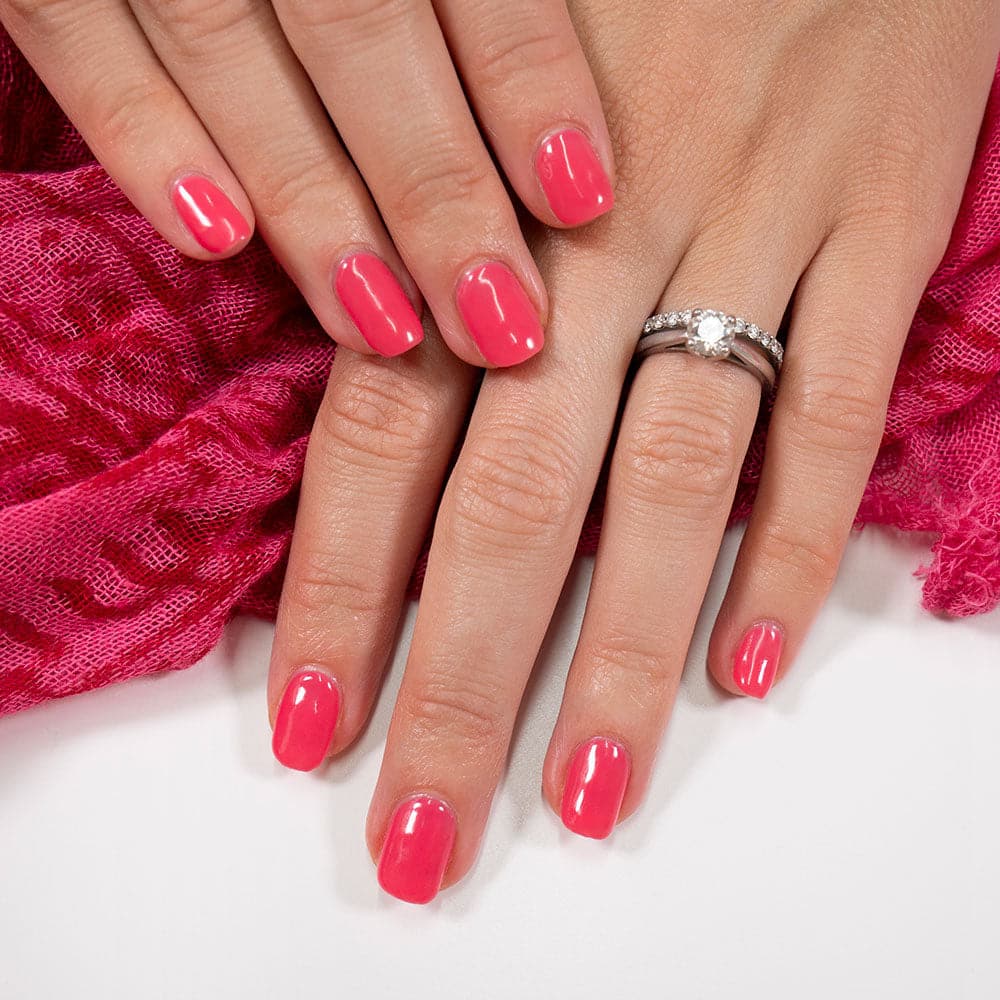 Gelous One in a Melon gel nail polish - photographed in Australia on model
