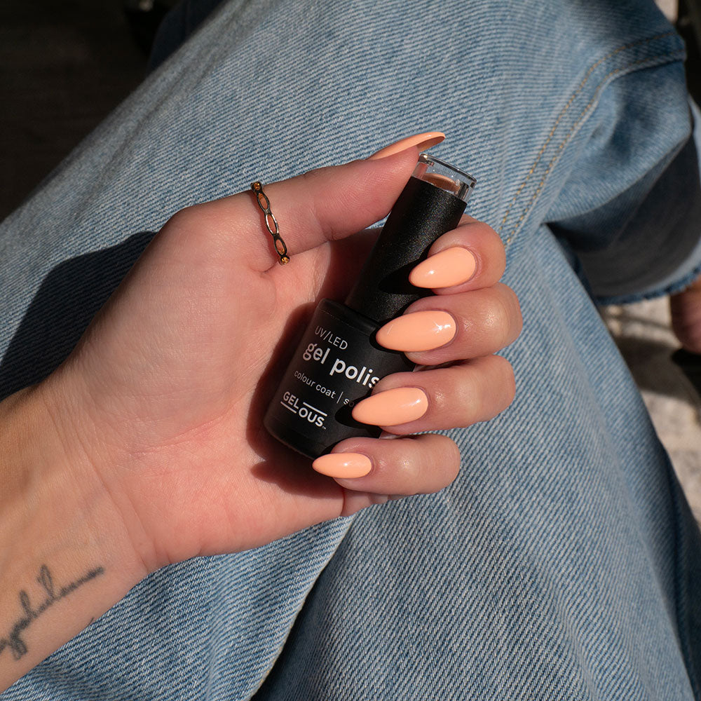 Gelous Peaches and Cream gel nail polish - photographed in Australia on model