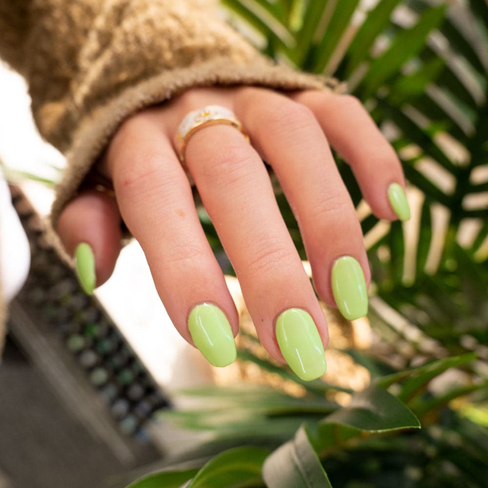 Gelous Read Between the Limes gel nail polish - photographed in Australia on model