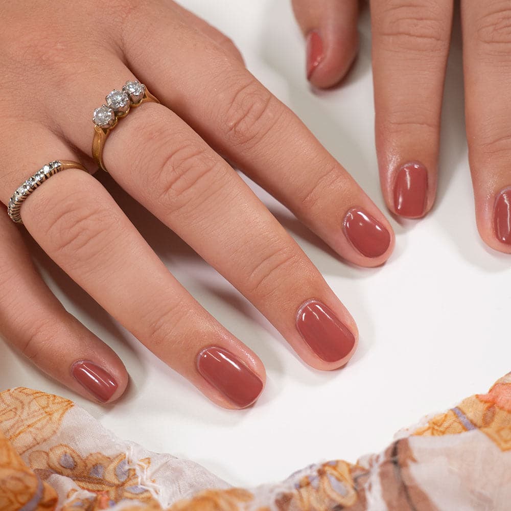 Gelous Redwood gel nail polish - photographed in Australia on model
