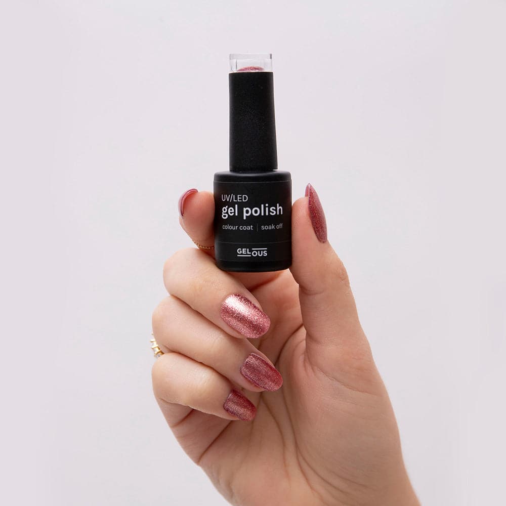 Gelous Sparkling Rose gel nail polish - photographed in Australia on model