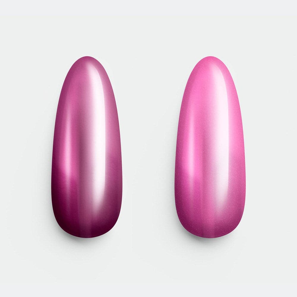 Gelous Pink Mirror Chrome Powder gel nail polish swatch - photographed in Australia